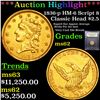 Image 1 : ***Auction Highlight*** 1836-p HM-6 Script 8 Classic Head $2.50 Gold Graded Select Unc By USCG (fc)