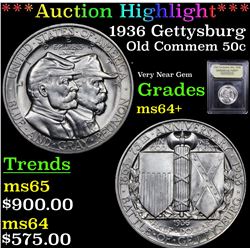 ***Auction Highlight*** 1936 Gettysburg Old Commem Half Dollar 50c Graded Choice+ Unc By USCG (fc)