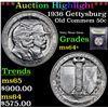 Image 1 : ***Auction Highlight*** 1936 Gettysburg Old Commem Half Dollar 50c Graded Choice+ Unc By USCG (fc)