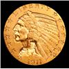 Image 2 : ***Auction Highlight*** 1911-s Gold Indian Half Eagle $5 Graded Select Unc By USCG (fc)