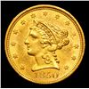 Image 2 : ***Auction Highlight*** 1850-p Gold Liberty Quarter Eagle $2 1/2 Graded Select Unc By USCG (fc)