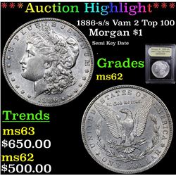 ***Auction Highlight*** 1886-s /s Vam 2 Top 100 Morgan Dollar $1 Graded Select Unc By USCG (fc)