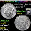 Image 1 : ***Auction Highlight*** 1886-s /s Vam 2 Top 100 Morgan Dollar $1 Graded Select Unc By USCG (fc)
