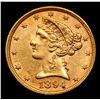 Image 2 : ***Auction Highlight*** 1894-p Type 2 W/Motto Gold Liberty Half Eagle $5 Graded Select Unc By USCG (
