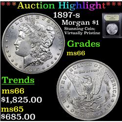 ***Auction Highlight*** 1897-s Morgan Dollar $1 Graded GEM+ Unc BY USCG (fc)