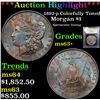 Image 1 : ***Auction Highlight*** 1892-p Colorfully Toned Morgan Dollar $1 Graded Select+ Unc By USCG (fc)
