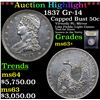 Image 1 : ***Auction Highlight*** 1837 Gr-14 Capped Bust Half Dollar 50c Graded Select+ Unc BY USCG (fc)