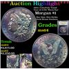 Image 1 : ***Auction Highlight*** 1894-s Colorfully Toned Vam 1A I4 R5 'Worm Eye' Morgan $1 Graded Choice Unc 
