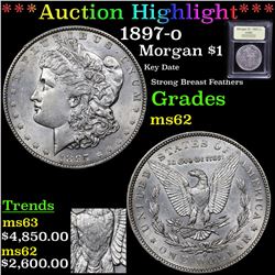 ***Auction Highlight*** 1897-o Morgan Dollar $1 Graded Select Unc By USCG (fc)