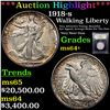 Image 1 : ***Auction Highlight*** 1918-s Walking Liberty Half Dollar 50c Graded Choice+ Unc By USCG (fc)