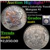 Image 1 : ***Auction Highlight*** 1882-o Colorfully Toned Morgan Dollar $1 Graded GEM Unc BY USCG (fc)
