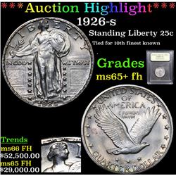 *Highlight Of Entire Auction* 1926-s Standing Liberty Quarter 25c Graded GEM+ FH By USCG (fc)
