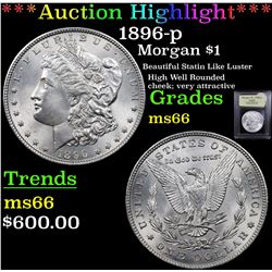 ***Auction Highlight*** 1896-p Morgan Dollar $1 Graded GEM+ Unc By USCG (fc)