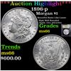 Image 1 : ***Auction Highlight*** 1896-p Morgan Dollar $1 Graded GEM+ Unc By USCG (fc)