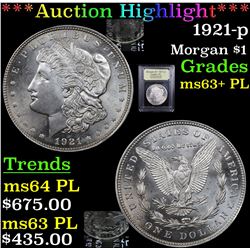 ***Auction Highlight*** 1921-p Morgan Dollar $1 Graded Select Unc+ PL By USCG (fc)