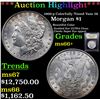 Image 1 : ***Auction Highlight*** 1900-p Colorfully Toned Vam 28 Morgan Dollar $1 Graded GEM++ Unc BY USCG (fc