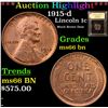 Image 1 : ***Auction Highlight*** 1915-d Lincoln Cent 1c Graded GEM+ Unc BN By USCG (fc)