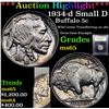 Image 1 : ***Auction Highlight*** 1934-d Small D Buffalo Nickel 5c Graded GEM Unc BY USCG (fc)