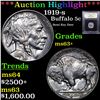 Image 1 : ***Auction Highlight*** 1919-s Buffalo Nickel 5c Graded Select+ Unc By USCG (fc)
