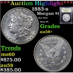 ***Auction Highlight*** 1883-s Morgan Dollar $1 Graded Choice AU/BU Slider+ By USCG (fc)