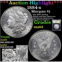 ***Auction Highlight*** 1884-s Morgan Dollar $1 Graded Select Unc BY USCG (fc)