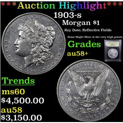 ***Auction Highlight*** 1903-s Morgan Dollar $1 Graded Choice AU/BU Slider+ BY USCG (fc)