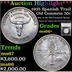 ***Auction Highlight*** 1935 Spanish Trail Old Commem Half Dollar 50c Graded GEM++ Unc BY USCG (fc)