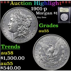 ***Auction Highlight*** 1901-p Morgan Dollar $1 Graded Choice AU By USCG (fc)