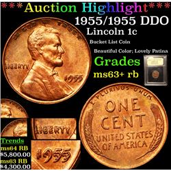 ***Auction Highlight*** 1955/1955 DDO Lincoln Cent 1c Graded Select+ Unc RB BY USCG (fc)