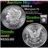 Image 1 : ***Auction Highlight*** 1880-s Morgan Dollar $1 Graded GEM++ Unc BY USCG (fc)