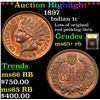 Image 1 : ***Auction Highlight*** 1897 Indian Cent 1c Graded Gem+ Unc RB By USCG (fc)