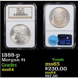 NGC 1888-p Morgan Dollar $1 Graded ms64 By NGC