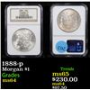Image 1 : NGC 1888-p Morgan Dollar $1 Graded ms64 By NGC