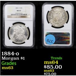 NGC 1884-o Morgan Dollar $1 Graded ms63 By NGC