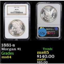 NGC 1881-s Morgan Dollar $1 Graded ms64 By NGC