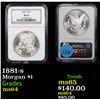 Image 1 : NGC 1881-s Morgan Dollar $1 Graded ms64 By NGC