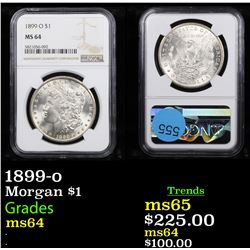 NGC 1899-o Morgan Dollar $1 Graded ms64 By NGC