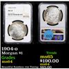 Image 1 : NGC 1904-o Morgan Dollar $1 Graded ms64 By NGC