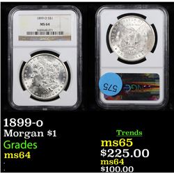 1899-o Morgan Dollar $1 Graded ms64 By NGC