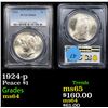 Image 1 : PCGS 1924-p Peace Dollar $1 Graded ms64 By PCGS