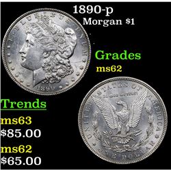 1890-p Morgan Dollar $1 Grades Select Unc