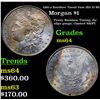 Image 1 : 1881-o Rainbow Toned Vam 1B2 I3 R6 Morgan Dollar $1 Grades Choice Unc