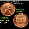 Image 1 : 1910-p Lincoln Cent 1c Grades Select Unc BN