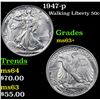 Image 1 : 1947-p Walking Liberty Half Dollar 50c Grades Select+ Unc