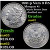 Image 1 : 1891-p Vam 9 R5 Morgan Dollar $1 Grades Select Unc