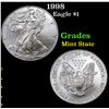 Image 1 : 1998 Silver Eagle Dollar $1 Grades Mint State