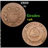 Image 1 : 1869 Two Cent Piece 2c Grades vg, very good