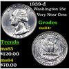 Image 1 : 1939-d Washington Quarter 25c Grades Choice+ Unc