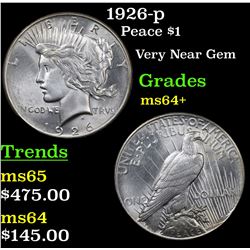 1926-p Peace Dollar $1 Grades Choice+ Unc