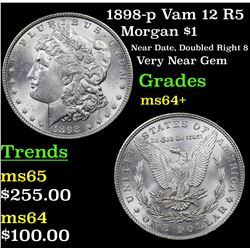 1898-p Vam 12 R5 Morgan Dollar $1 Grades Choice+ Unc